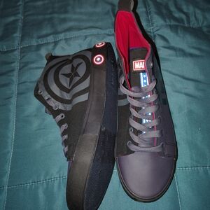 Marvel Black and Red High-Top Sneakers